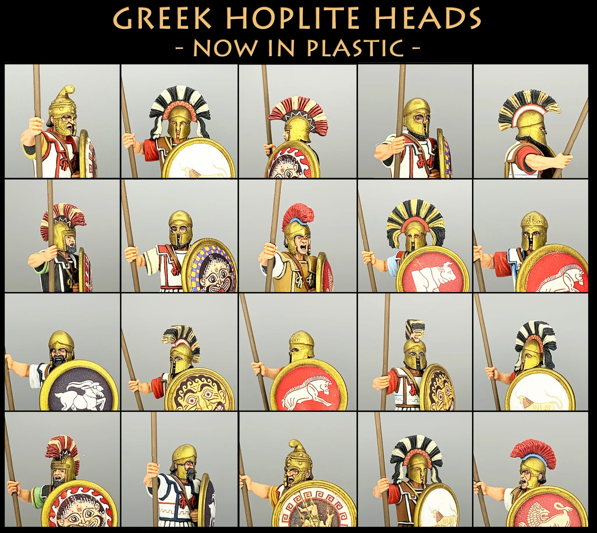 Victrix Greek Hoplite Heads SIngle Sprue