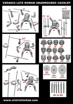 Victrix - Late Roman Unarmoured Cavalry Single Sprue  VXDA013 28mm plastic