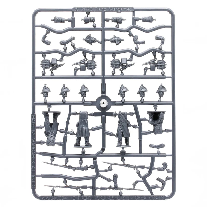 Wargames Atlantic French Infantry  SKIRMISH SINGLE SPRUE in Greatcoats (1804-1814)