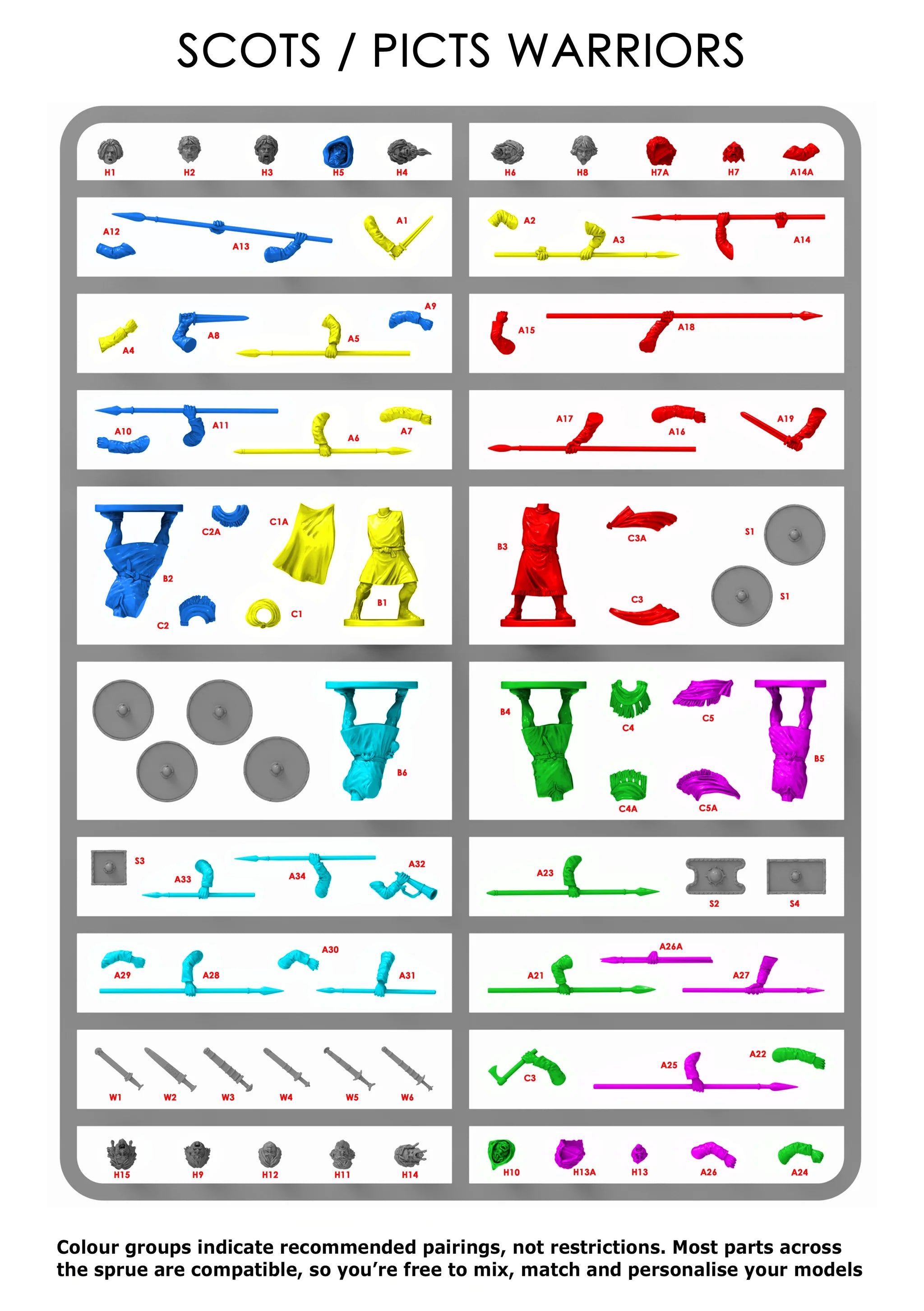 Victrix Scots Picts Warriors SINGLE SPRUE New from VXDA019