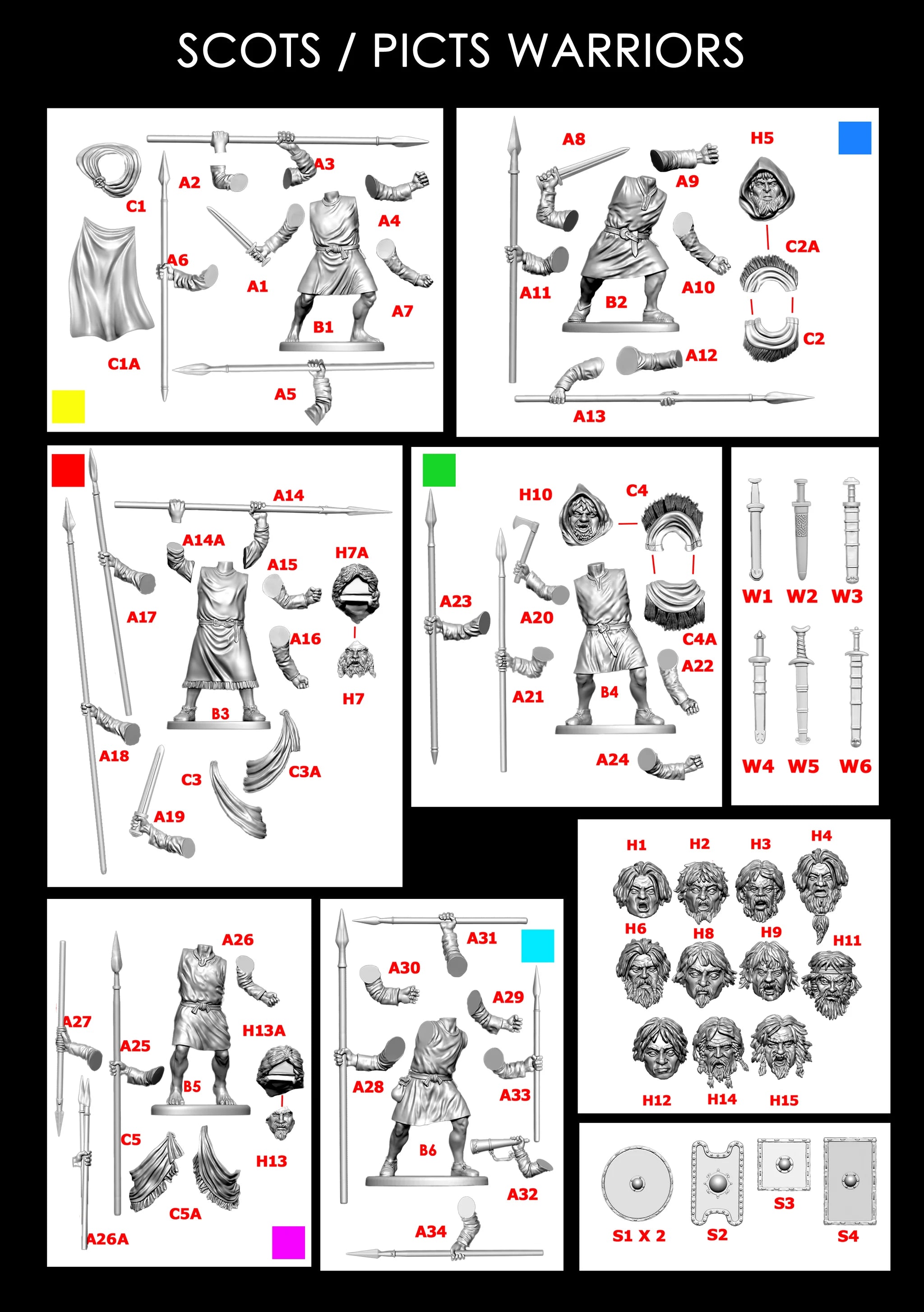 Victrix Scots Picts Warriors SINGLE SPRUE New from VXDA019
