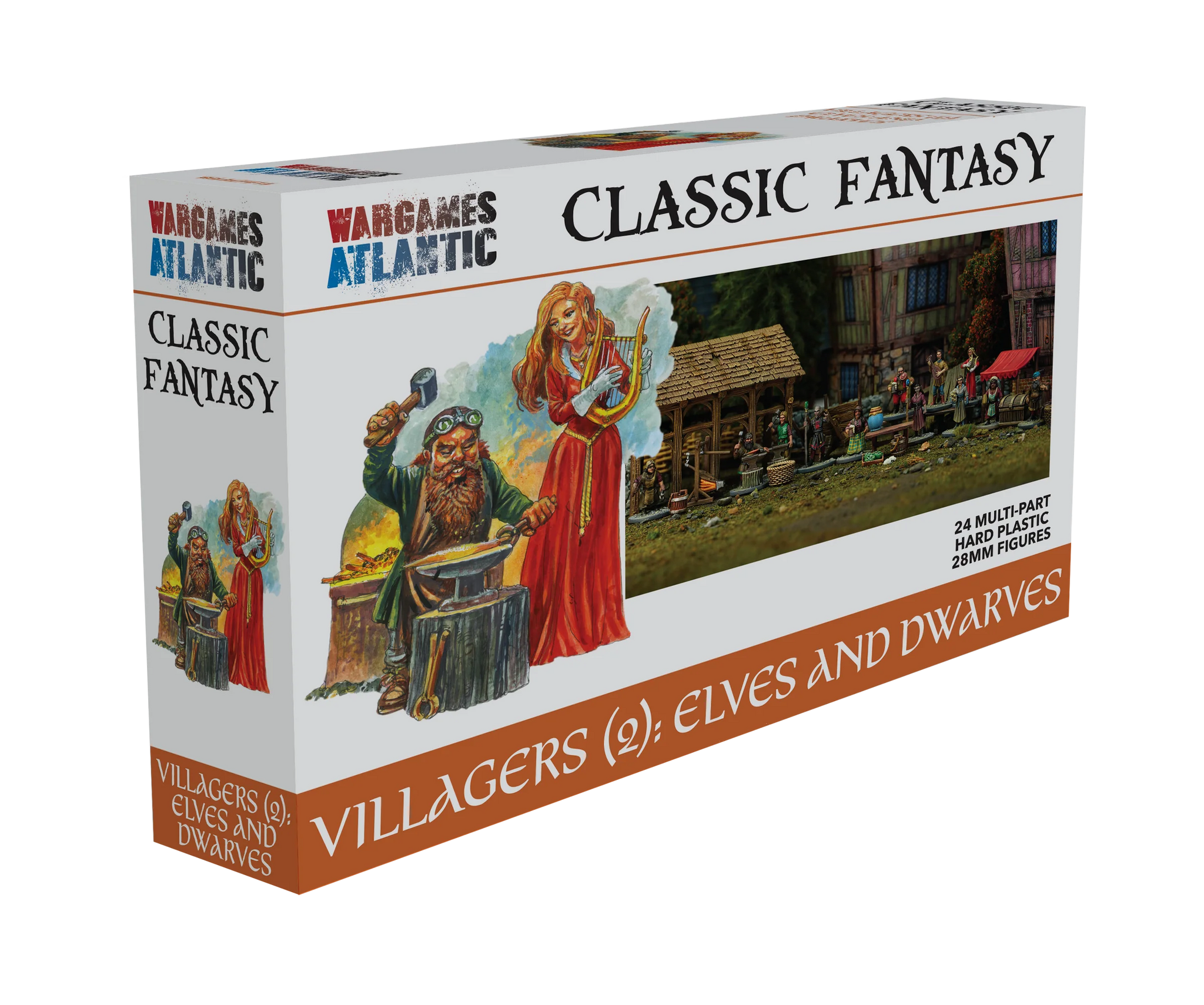 Wargames Atlantic Classic Fantasy  Villagers (2): Elves & Dwarves