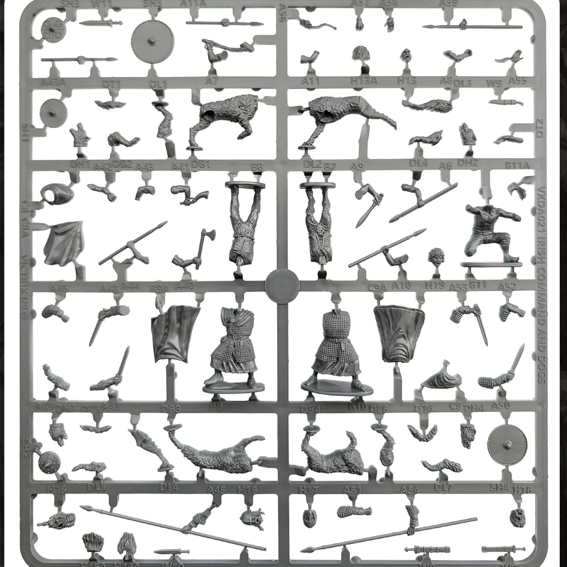 Victrix Dark Age Irish Command & Dogs SINGLE SPRUE from VXDA021