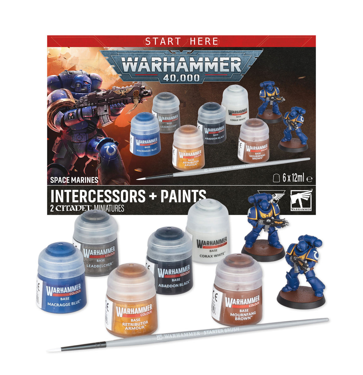 Warhammer 40,000: Space Marines - Intercessors + Paints