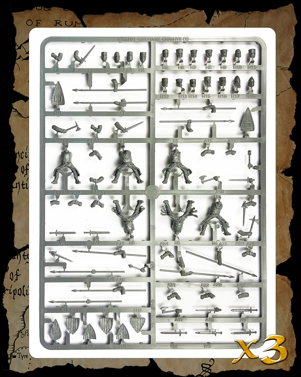 Victrix Medieval Knights Single sprues  6 x 28mm mounted Knights