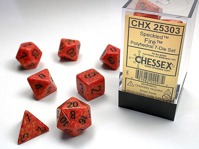 Chessex Dice Set- Polyhedral Fire 7-Die Set