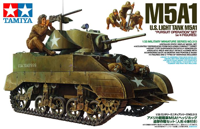 Tamiya 35313 US M5A1 (with 4 figures)