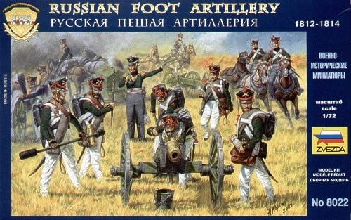 Zvezda 8022 Russian Foot Artillery 1812-1815