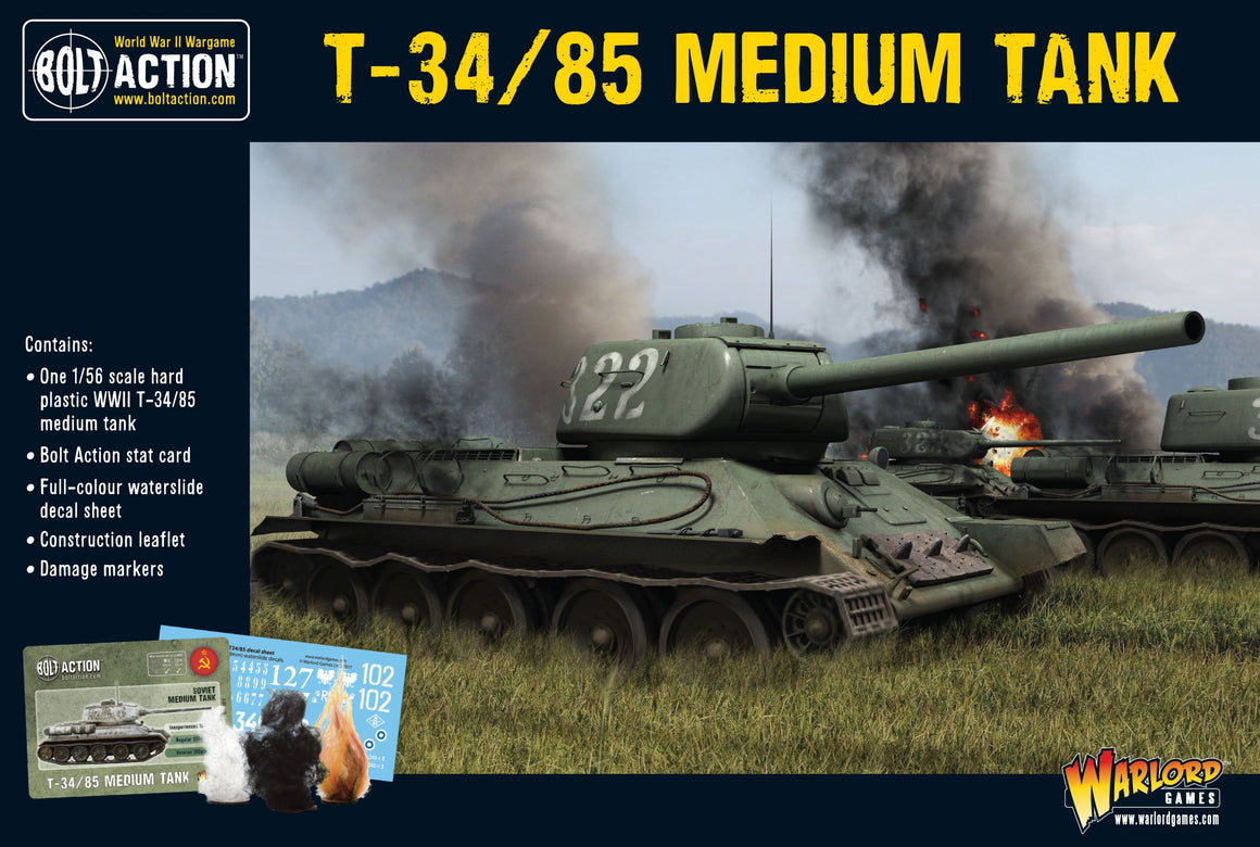 Bolt Action WWII T34/85 Medium Tank