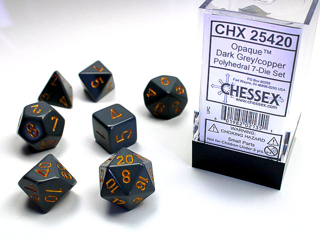 Chessex Dice Set- Dark Grey/Copper