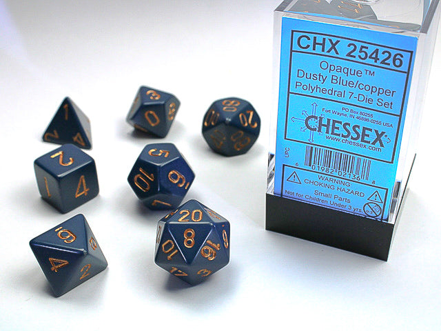 Chessex Dice Set- Dusty Blue/Copper