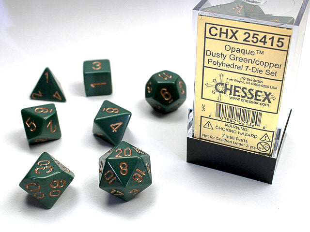 Chessex Dice Set- Dusty Green/Copper