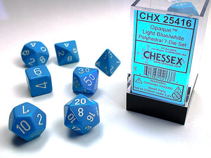 Chessex Dice Set- Light Blue/White
