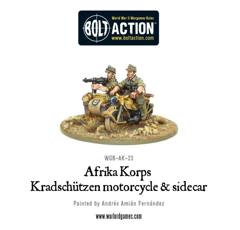 Bolt Action Afrika Korps Kradschutzen motorcycle and sidecar