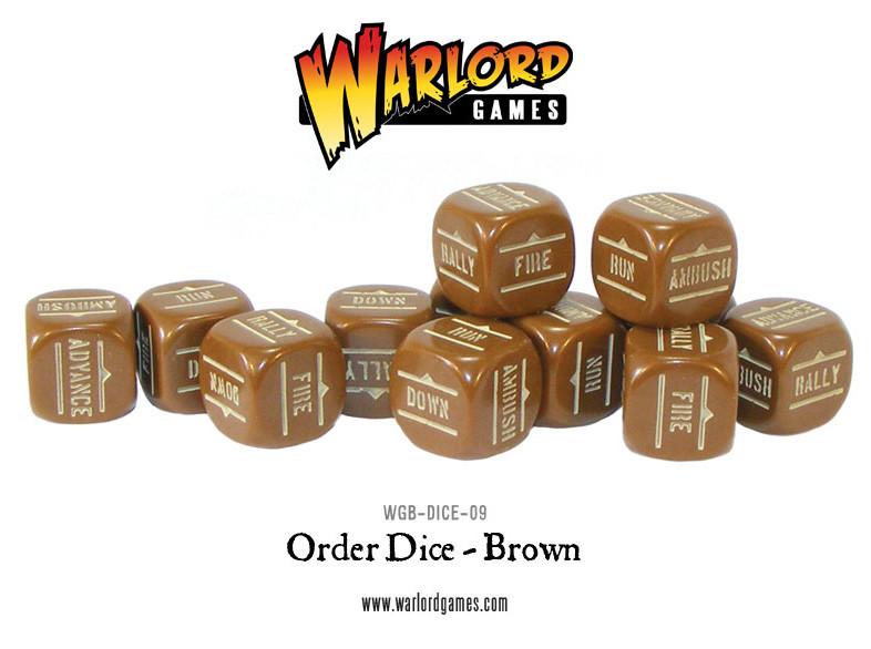 Bolt Action Orders Dice - Brown