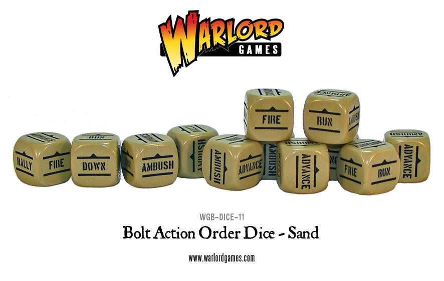 Bolt Action Orders Dice - Sand