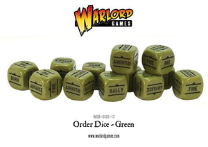 Bolt Action Orders Dice - Green