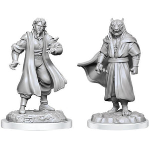 Male Human Sorcerer Merchant & Tiger Demon (Critical Role Unpainted Miniatures)