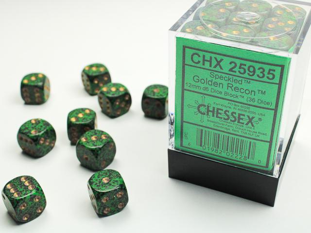 Chessex Dice Set- Speckled Golden Recon