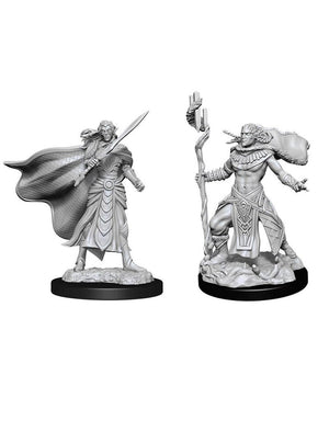 Wizkids Magic The Gathering Unpainted Minis - Elf Fighter & Elf Cleric